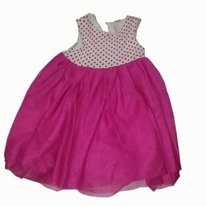 Fuschia White Polka Dot Infant Dress Baby